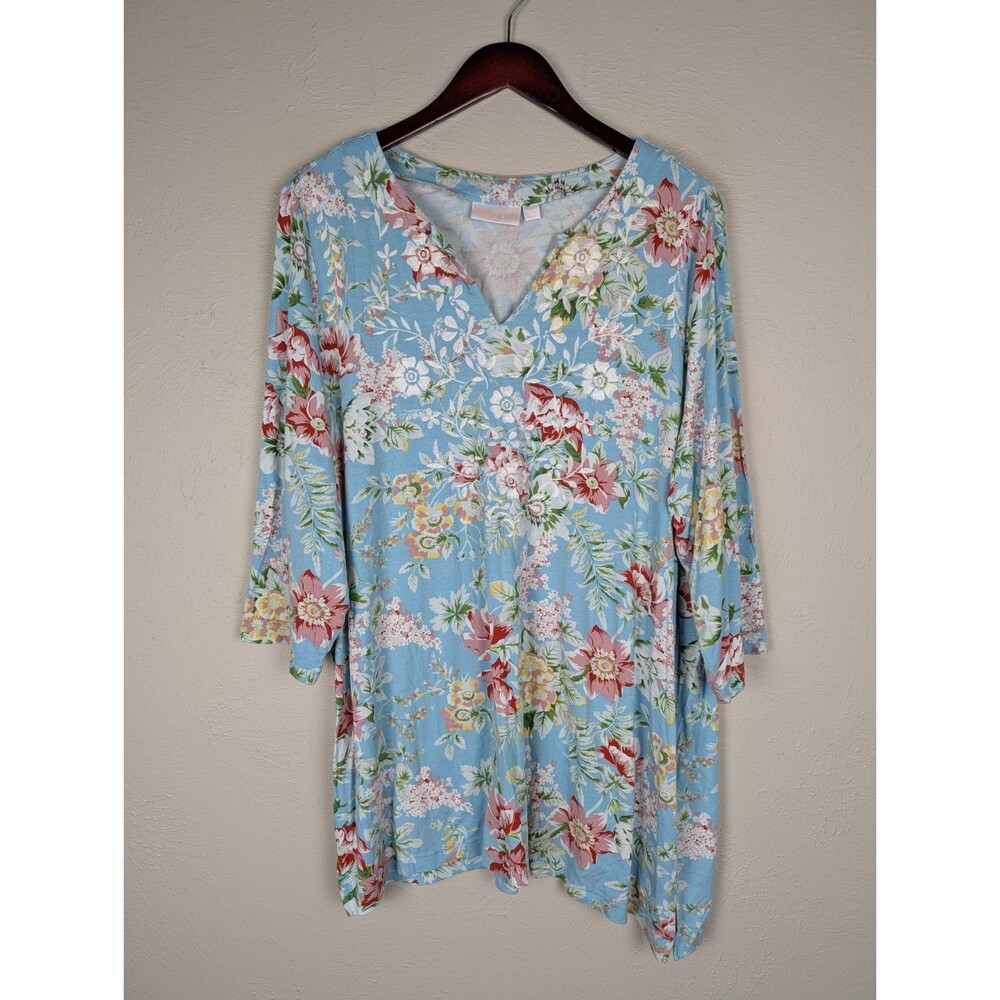 Belle By Kim Gravel Floral Embroidered Tunic Top